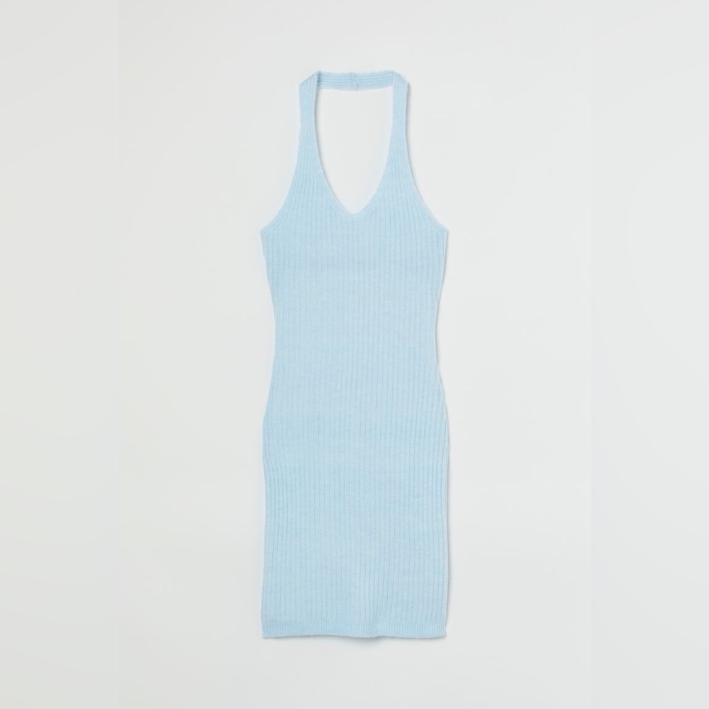 NWT, H&M, size Small, Fine-knit halterneck dress